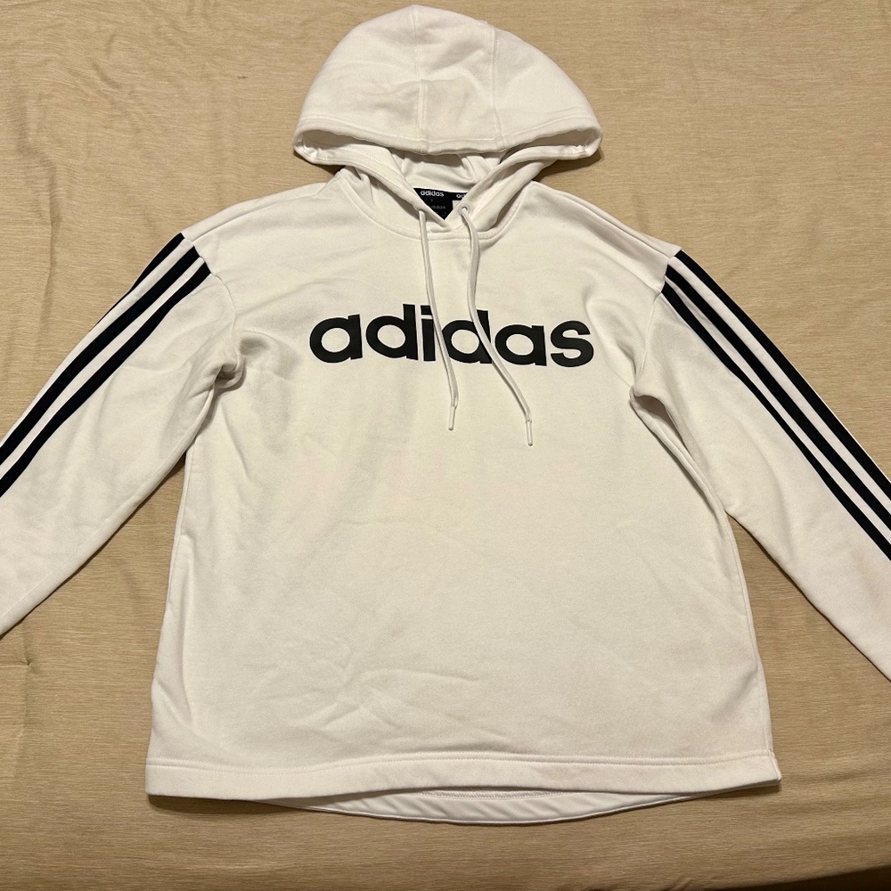 Adidas Unisex White Hoodie - Size M